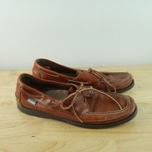 Sebago Docksides Mens 13M Launch Brown Leather Boat Shoes Preppy Deck Loafers
